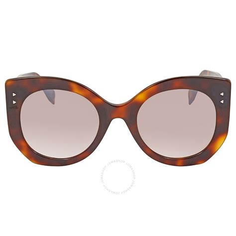 Fendi Pink Gradient Mirror Cat Eye Sunglasses FF 0265/S 